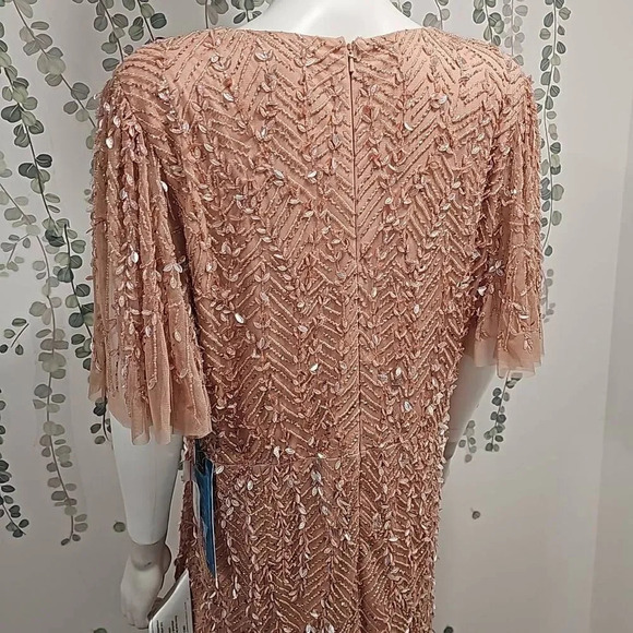 Mac Duggal EMBELLISHED FLUTTER SLEEVE GOWN Sz 14 - Picture 8 of 10